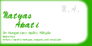 matyas apati business card
